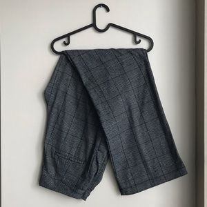 Zara checked wide leg high rise pants | size M